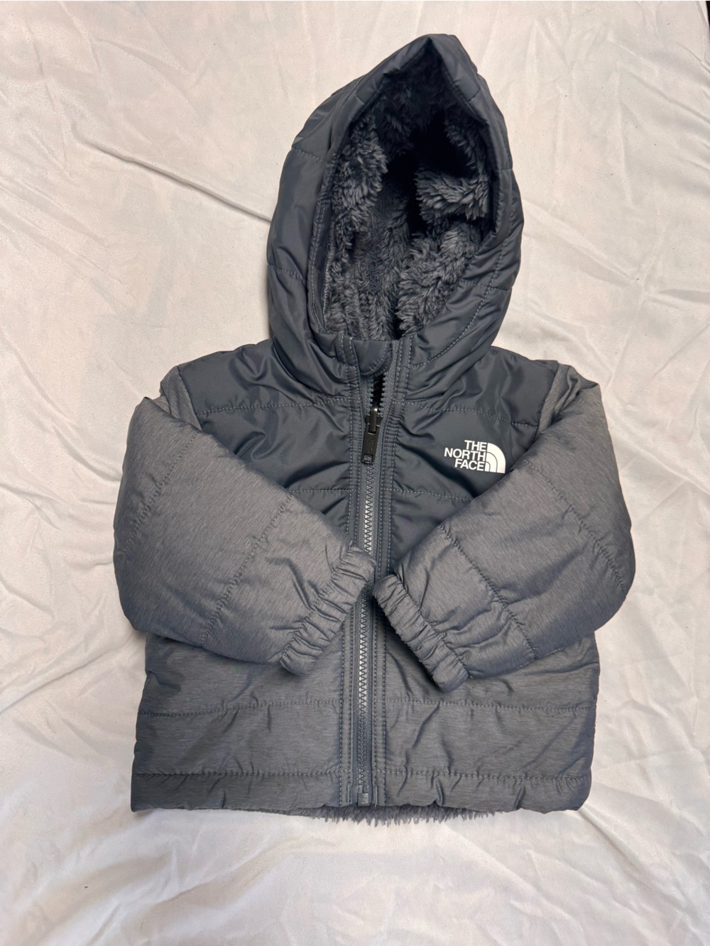 The North Face Kids' Charcoal Gray Hooded Puffer Jacket